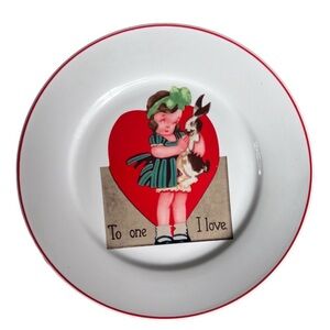 Roseanna Studio retro valentine 8” plates Set of 2